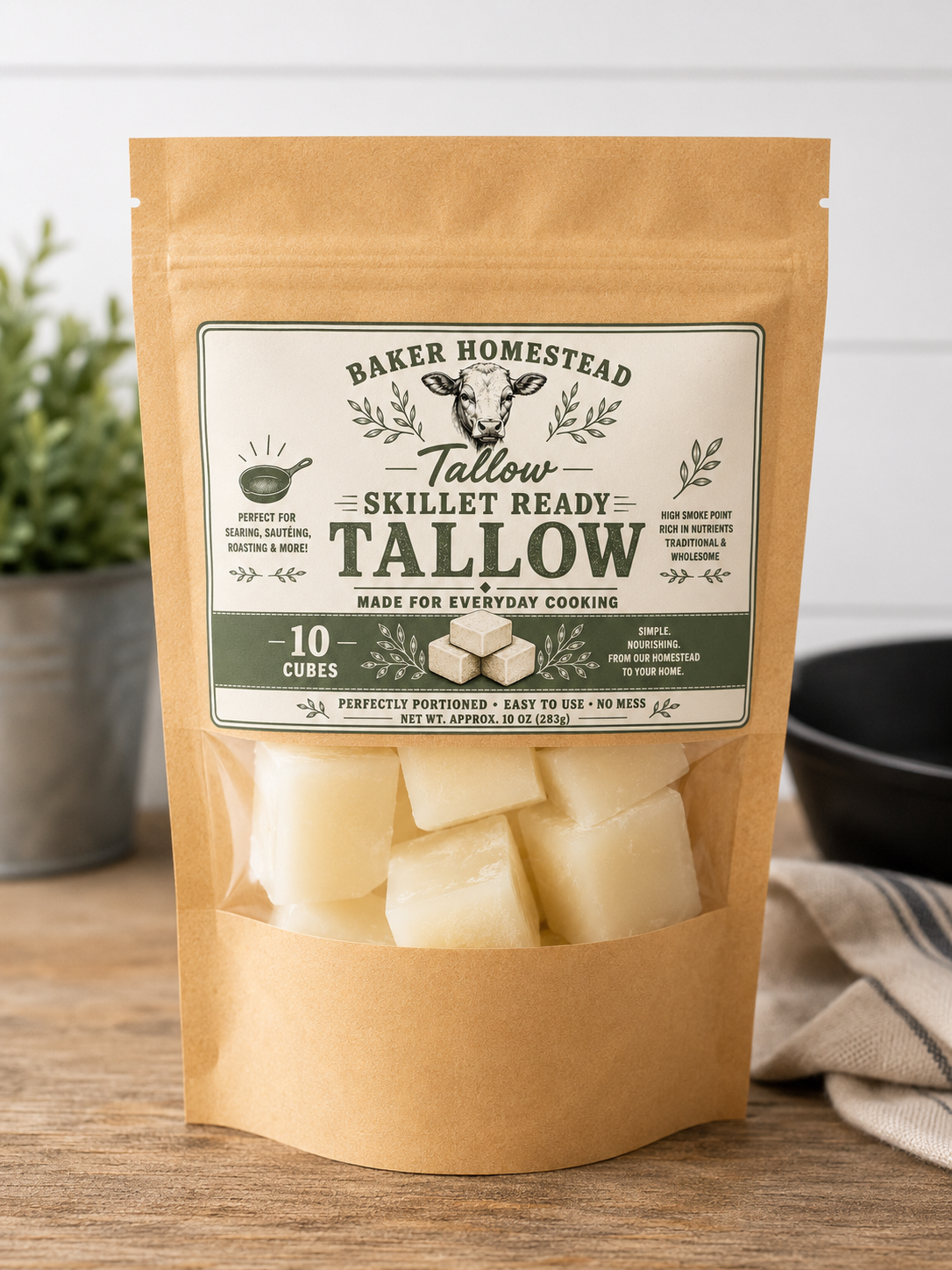 Skillet Ready Tallow Cubes