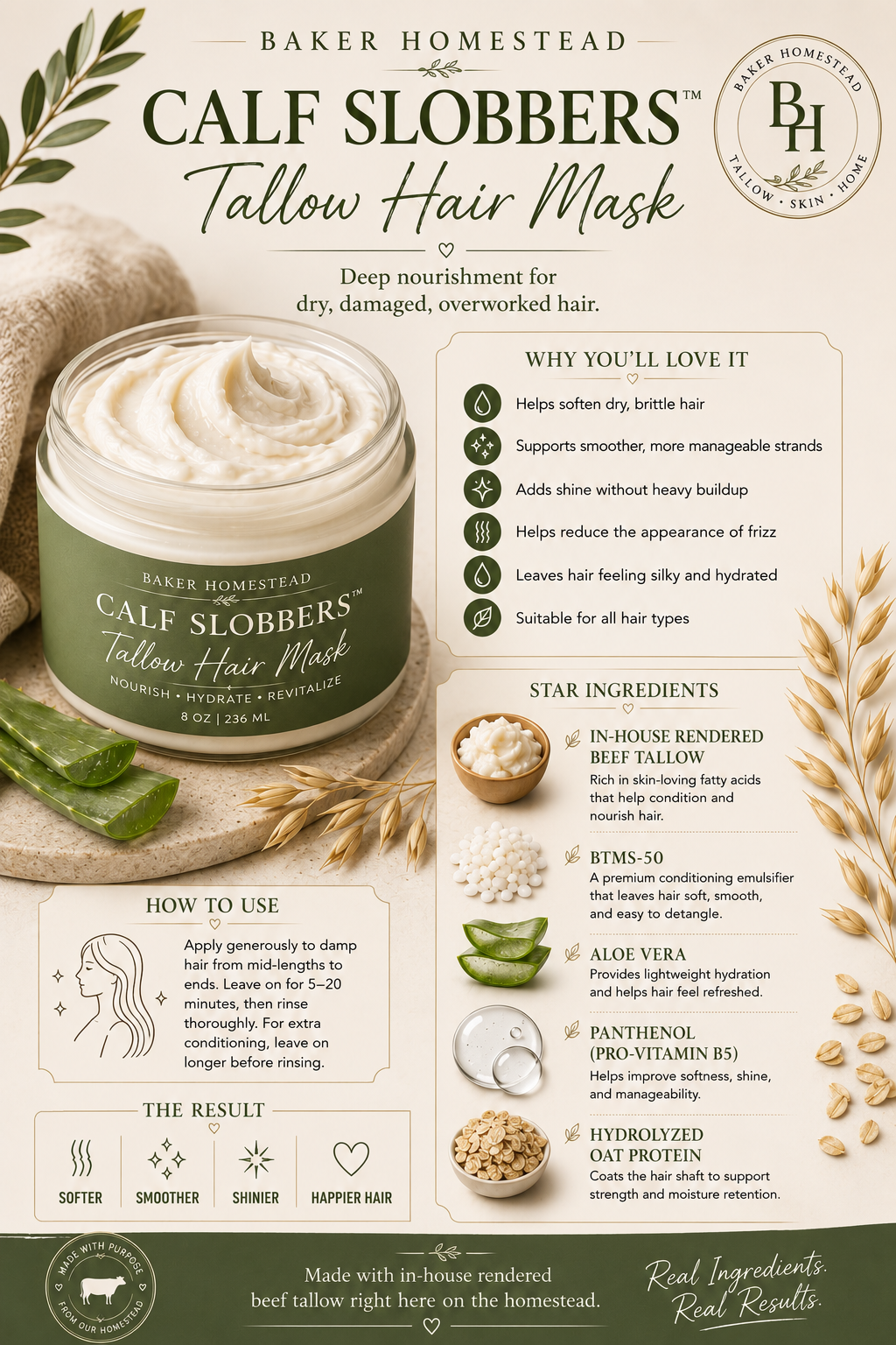 Calf Slobbers Tallow Hair Mask